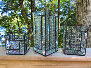 Industrial cube Candle Holders