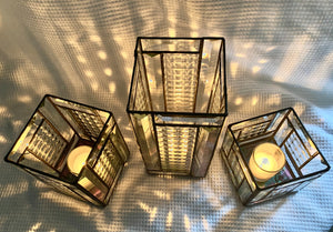 Industrial cube Candle Holders