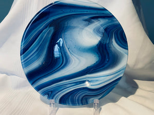 Blue and white swirl