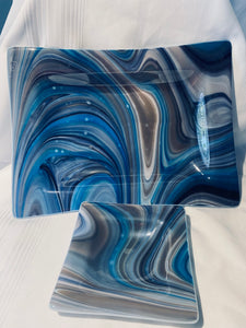 Blue and white swirl