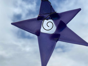 Irodized Purple Star Ornament 