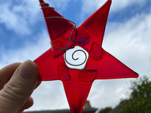 Load image into Gallery viewer, Irodized Red Star Ornament 

